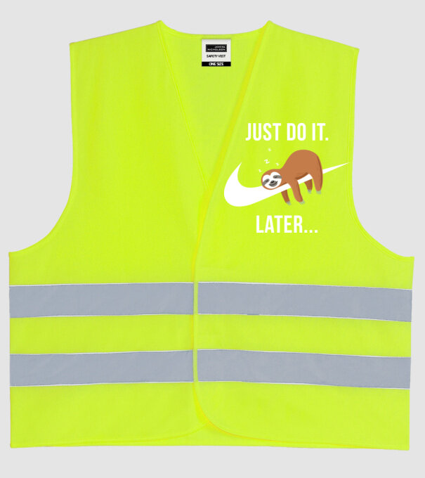 Just do it later sloth model galben neon pe tricou