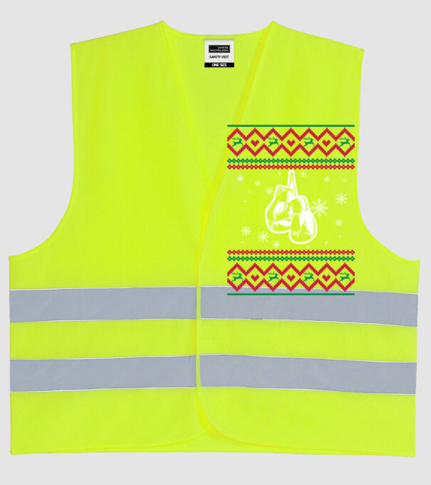 Model tricotat de Crăciun - box model galben neon pe tricou