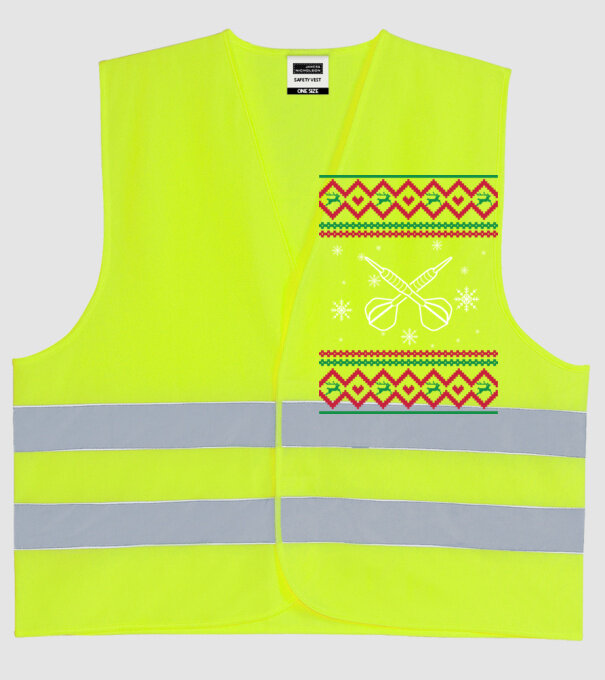 model tricotat de Crăciun - darts model galben neon pe tricou