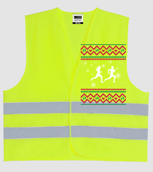 Model tricotat de Crăciun - alergători model galben neon pe tricou