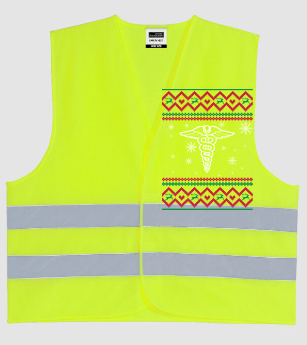 Model tricotat de Crăciun - medicină model galben neon pe tricou