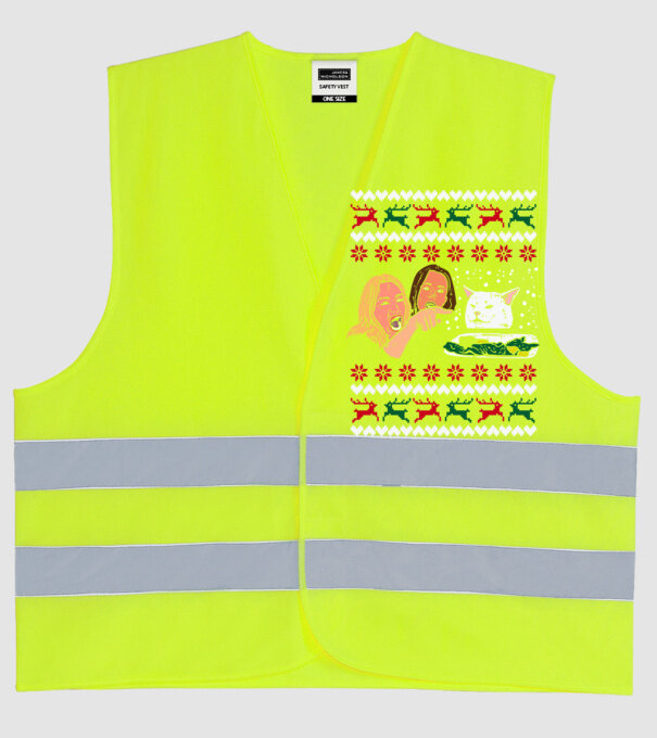 Pulovăr de Crăciun meme model galben neon pe tricou
