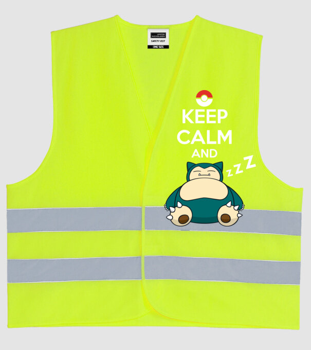 Keep Calm Snorlax model galben neon pe tricou