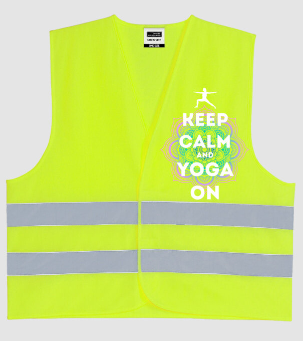 keepcalm yoga white model galben neon pe tricou