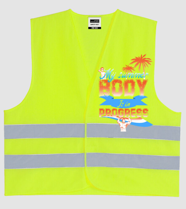 Mă pregătesc pentru vară model galben neon pe tricou