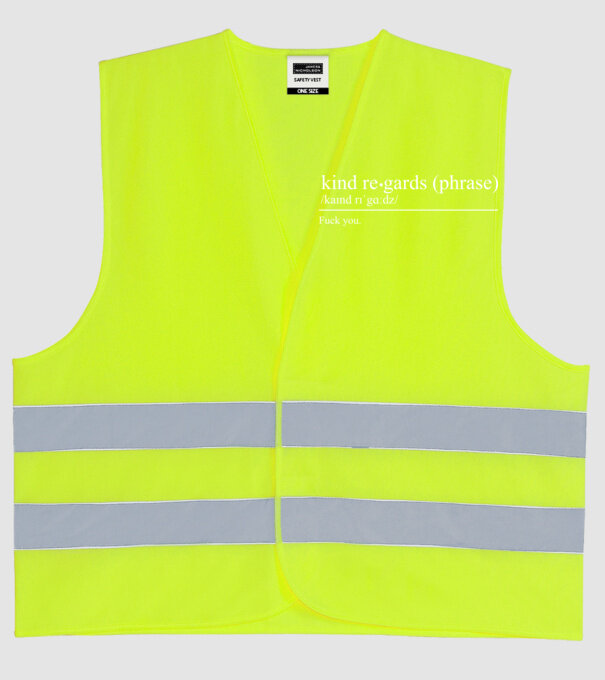 Kind regards model galben neon pe tricou