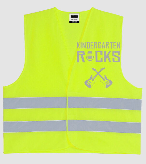 Kindergarten rocks model galben neon pe tricou