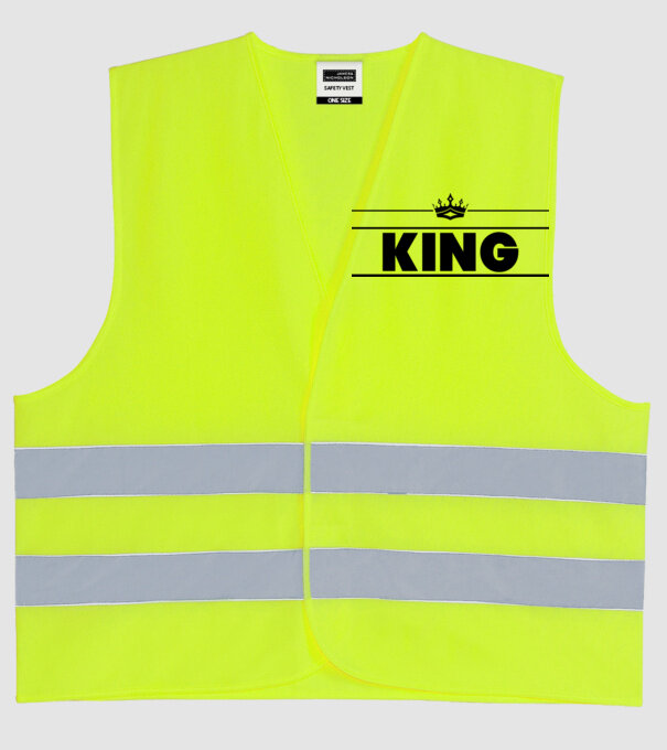 King model galben neon pe tricou