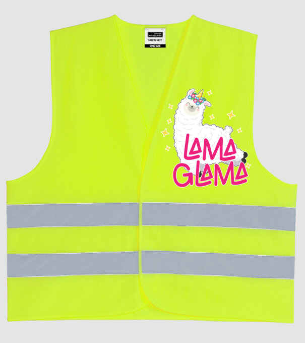 Lama glama model galben neon pe tricou