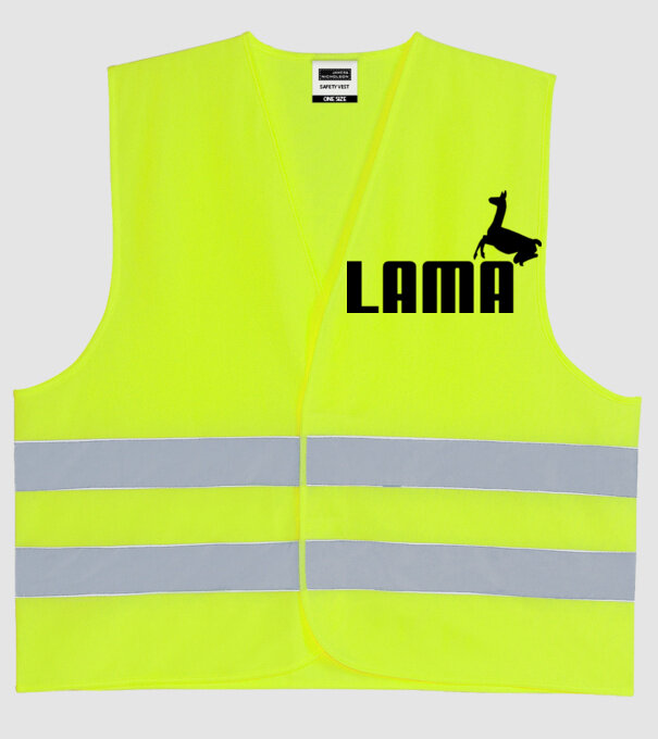 Lama puma model galben neon pe tricou