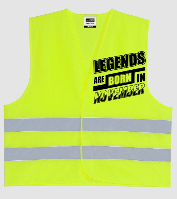 Legends are born in November model galben neon pe tricou