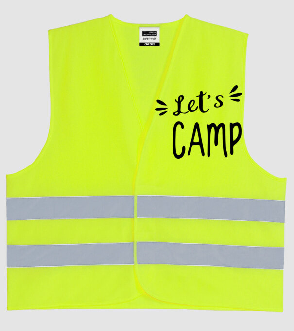 'Let''s camp' model galben neon pe tricou