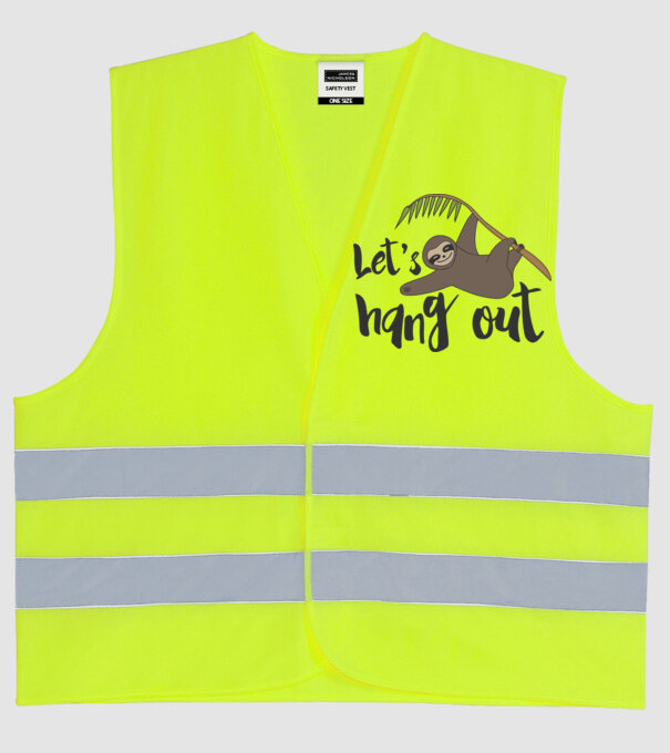 'Let''s hang out sloth' model galben neon pe tricou