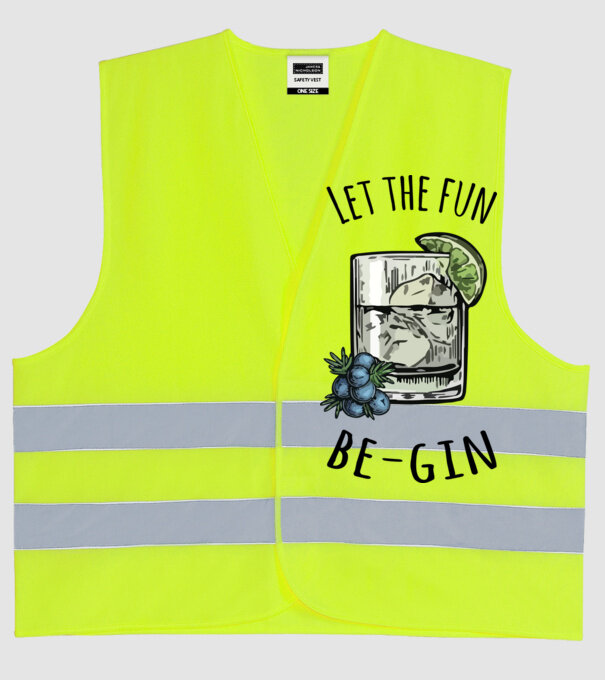 Let the fun be gin model galben neon pe tricou
