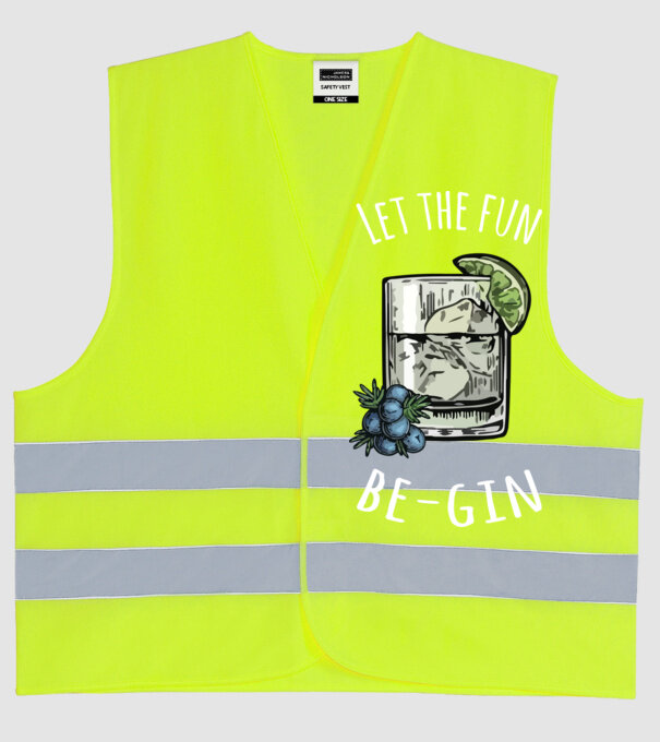 Let the fun be gin model galben neon pe tricou