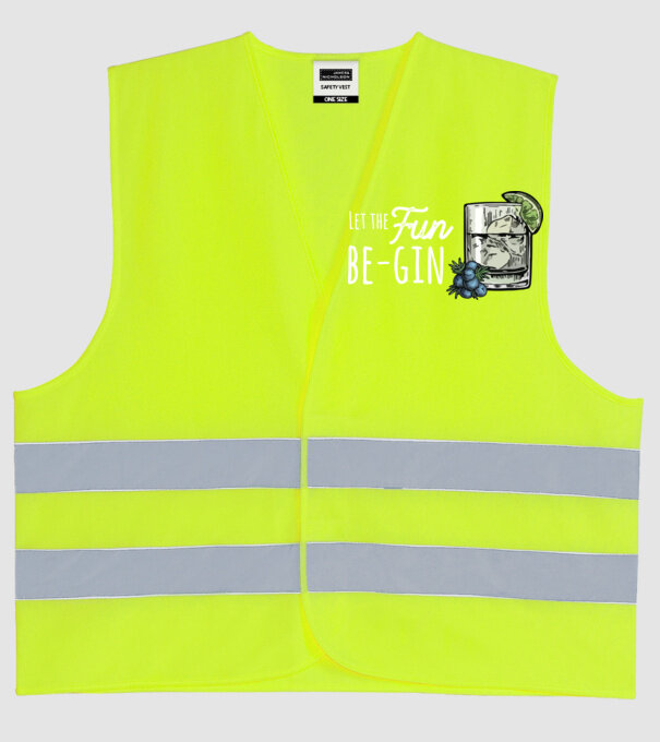 Let the fun be gin model galben neon pe tricou