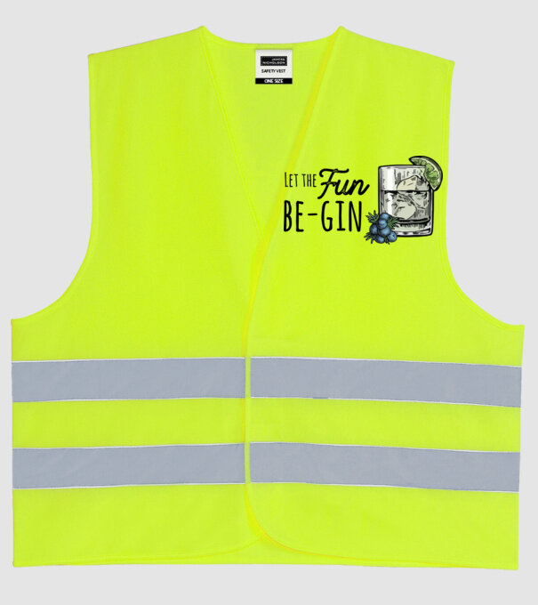 Let the fun be gin model galben neon pe tricou