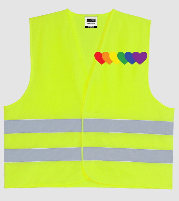 Inimi Lgbtq model galben neon pe tricou