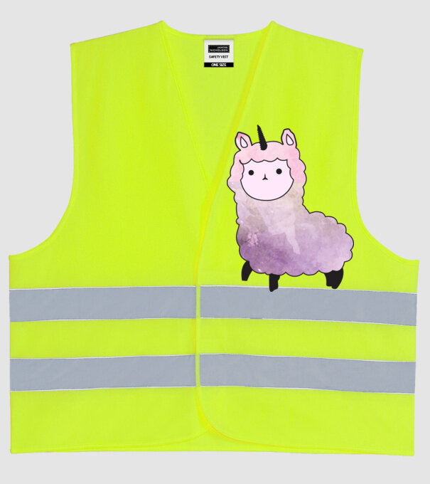 Llamacorn cutie model galben neon pe tricou