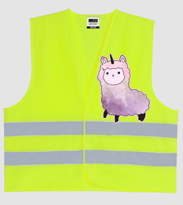 Llamacorn cutie model galben neon pe tricou