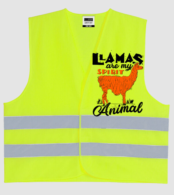 Llamas are my spirit animal model galben neon pe tricou