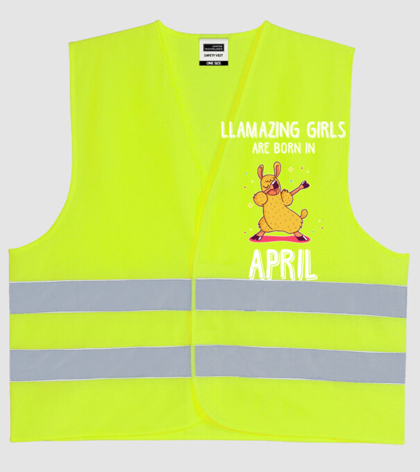 llamazing girls are born in april model galben neon pe tricou