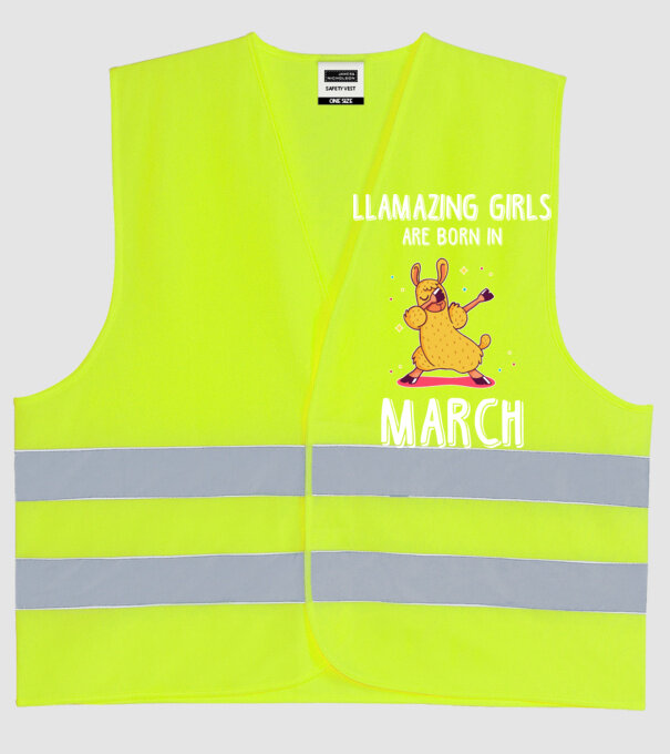 llamazing girls are born in march model galben neon pe tricou