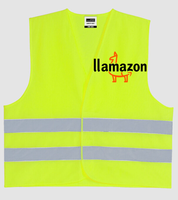 Llamazon model galben neon pe tricou