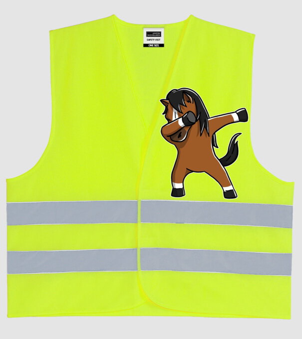 Cal DAB model galben neon pe tricou