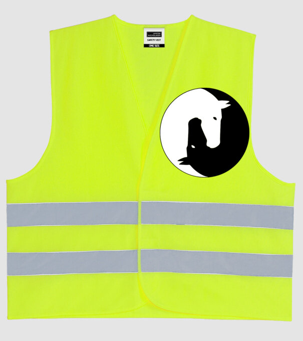 Lovas ying-yang model galben neon pe tricou
