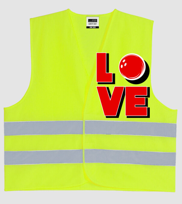 Love bowling model galben neon pe tricou