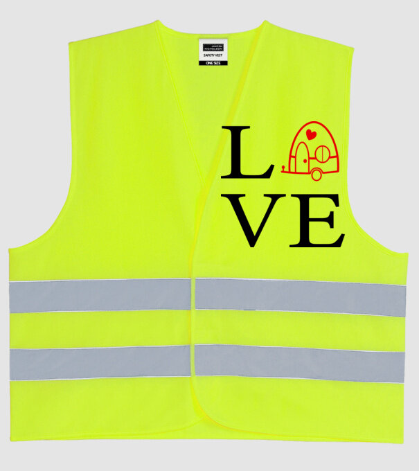 Love camping model galben neon pe tricou