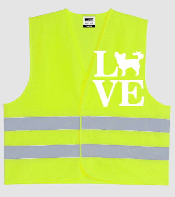 LOVE CHIHUAHUA model galben neon pe tricou