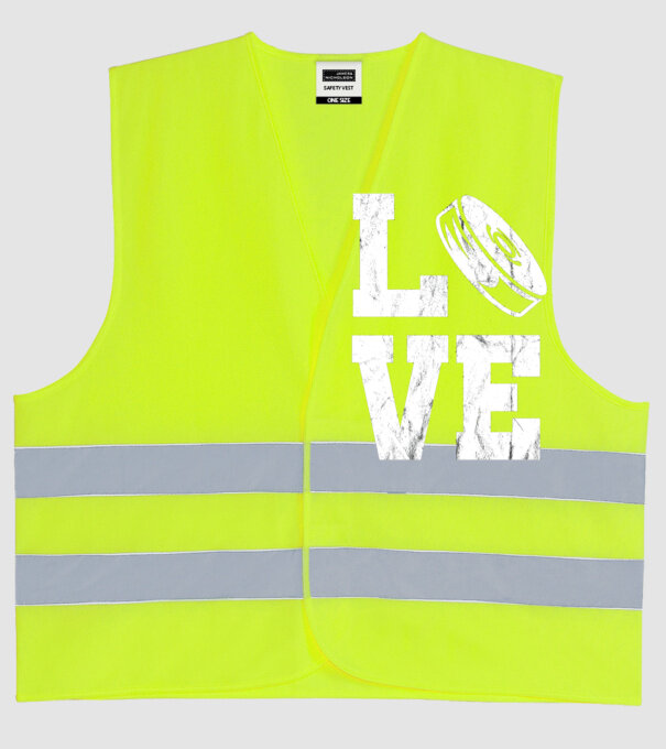 Love hockey model galben neon pe tricou