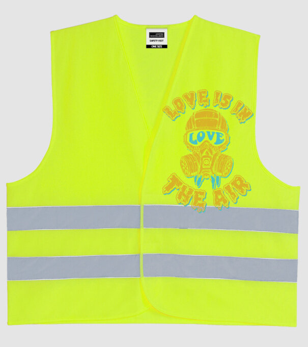 Love is in the air model galben neon pe tricou