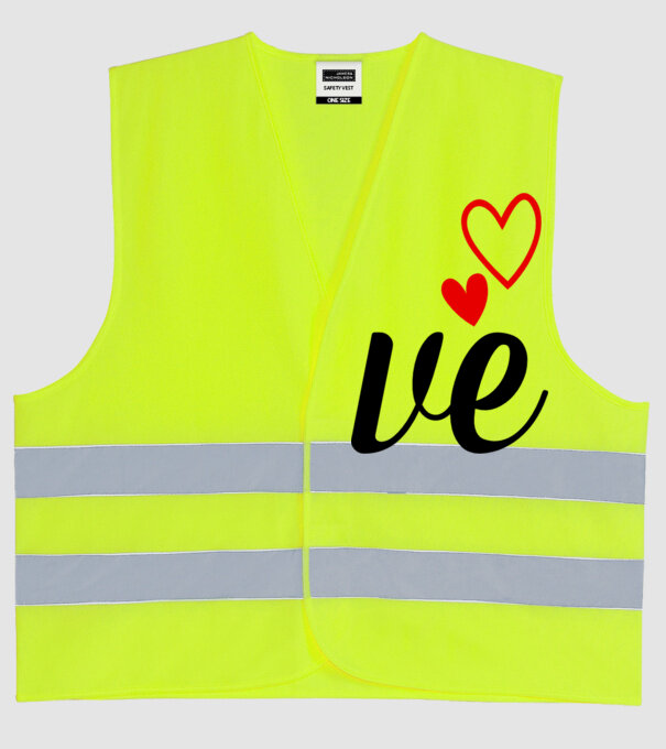 Cuplu LOVE model galben neon pe tricou
