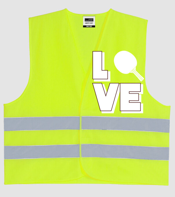 Love pingpong model galben neon pe tricou