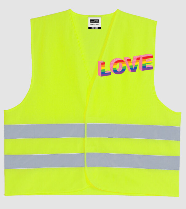 Love pride model galben neon pe tricou