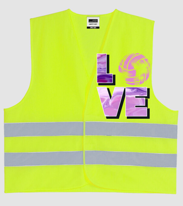 Love volleyball model galben neon pe tricou