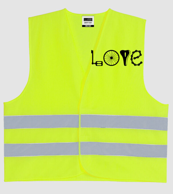 love bicicletă model galben neon pe tricou