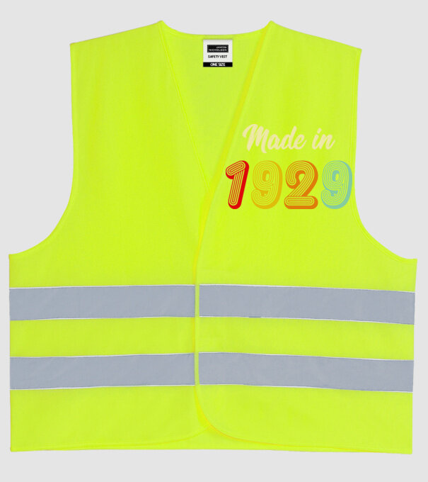 made in 1929 retro model galben neon pe tricou
