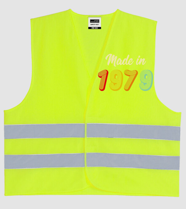 made in 1979 retro model galben neon pe tricou