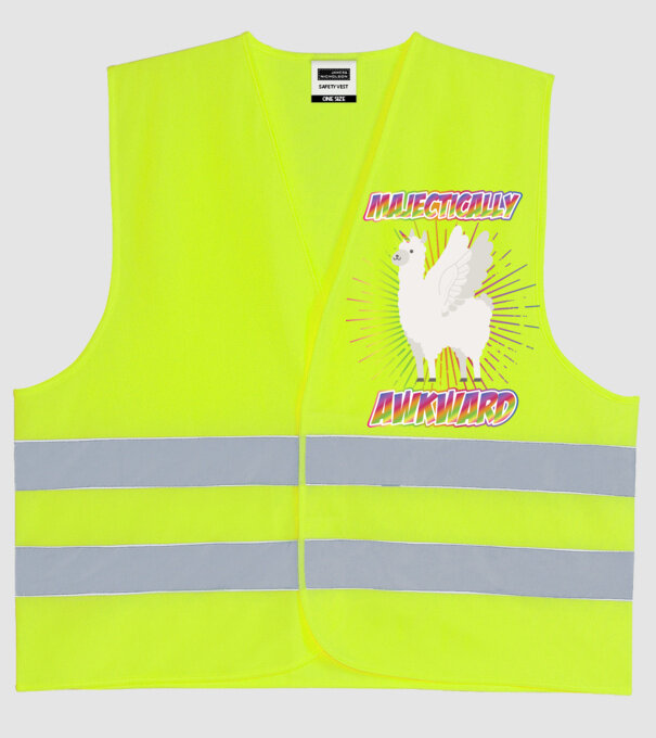 Majestically Awkward model galben neon pe tricou