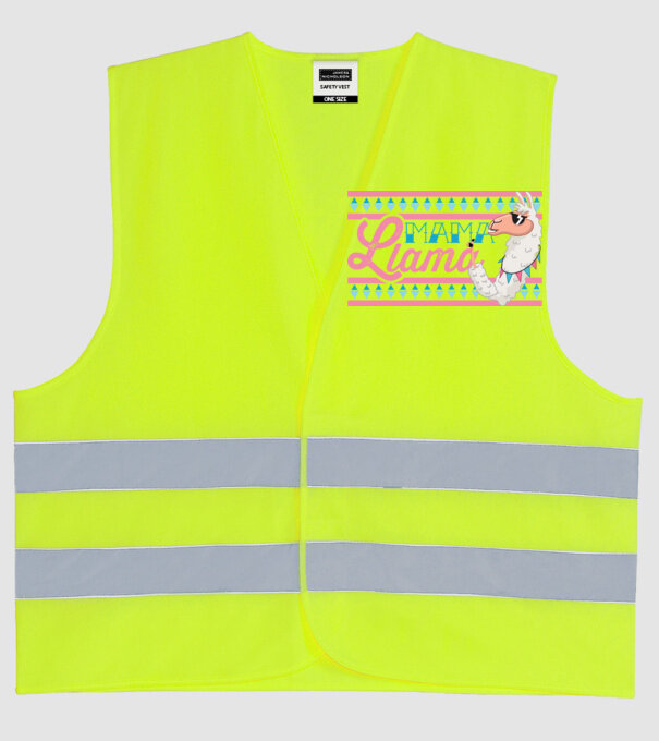 Mama LLama model galben neon pe tricou
