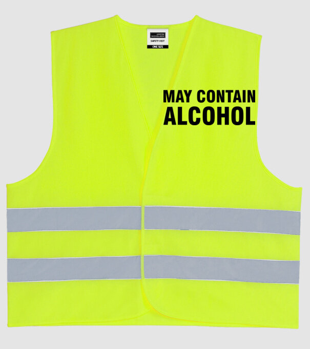 May contain alcohol model galben neon pe tricou