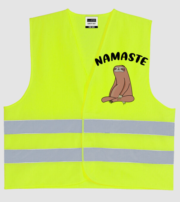 Leneș meditând model galben neon pe tricou