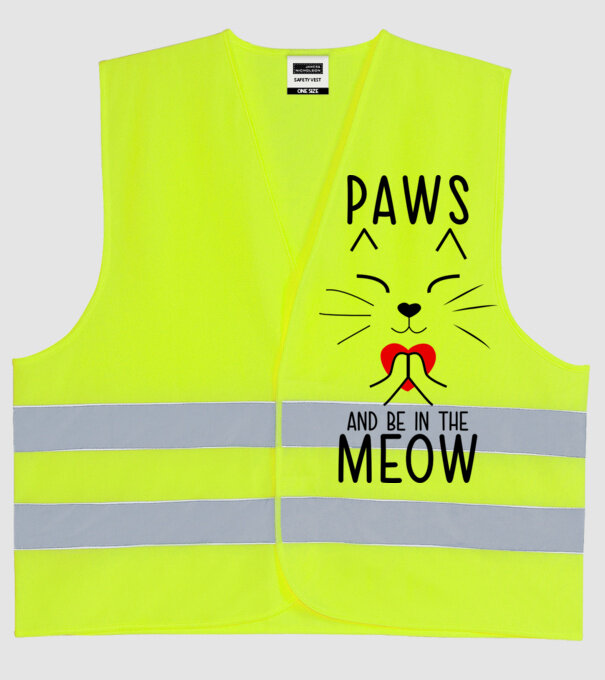 Pisică Meditând model galben neon pe tricou