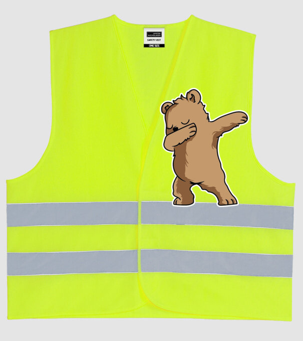 Urs DAB model galben neon pe tricou