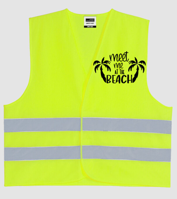 Meet me at the beach model galben neon pe tricou
