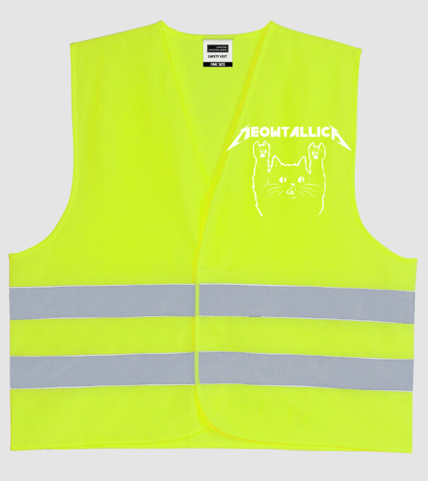 Meowtalica model galben neon pe tricou